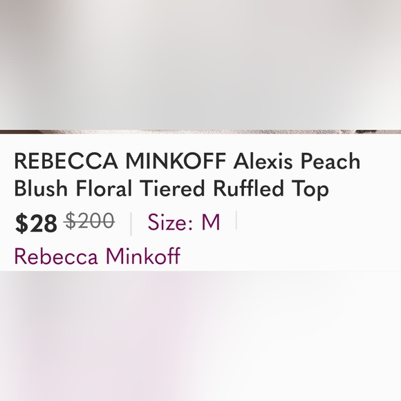 Rebecca Minkoff Alexis peach blush floral tiered ruffled top size medium - Picture 11 of 11